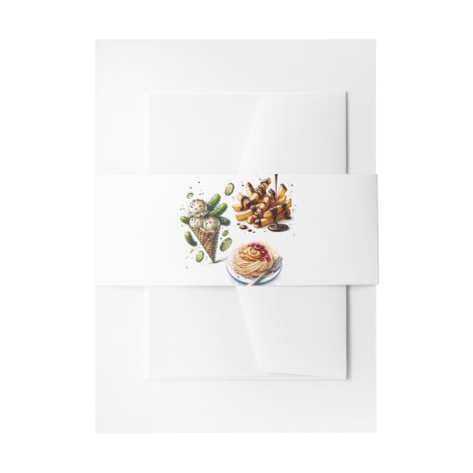 Ice Cream & Pickles Weird cravings Baby shower Uitnodigingen Wikkel (Voorkant Voorbeeld)