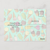 Ice Cream-pictogrammen Briefkaart (Achterkant)