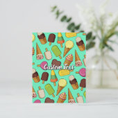 Ice Cream-pictogrammen Briefkaart (Staand voorkant)