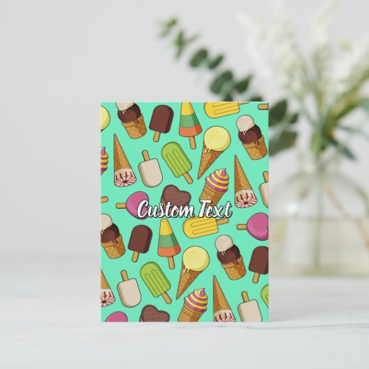 Ice Cream-pictogrammen Briefkaart (Staand voorkant)