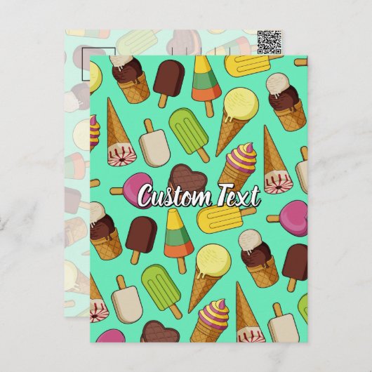 Ice Cream-pictogrammen Briefkaart (Voorkant / Achterkant)