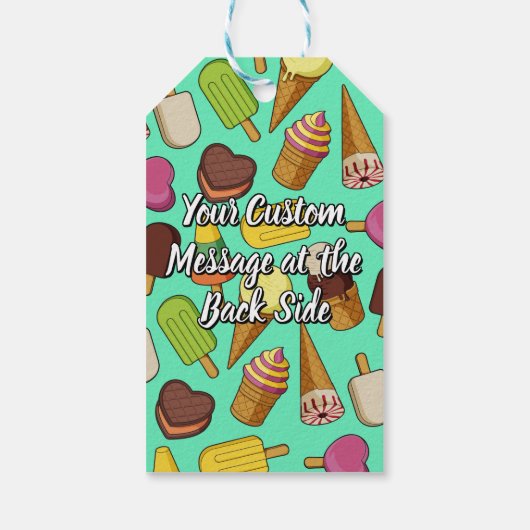 Ice Cream-pictogrammen Cadeaulabel (Achterkant)