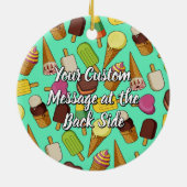 Ice Cream-pictogrammen Keramisch Ornament (Achterkant)