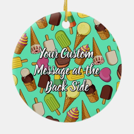 Ice Cream-pictogrammen Keramisch Ornament (Achterkant)