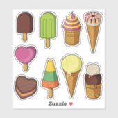 Ice Cream-pictogrammen Sticker (Vel)