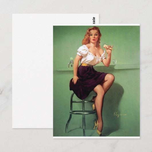 Ice Cream Pin Up Briefkaart (Voorkant / Achterkant)
