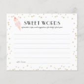Ice Cream Pink Baby Shower Sweet Words of Wisdom (Voorkant)