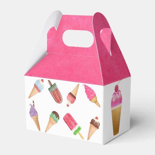 Ice Cream Pink Blue Brown Food Popsivor Box Bedankdoosjes (Achterkant)