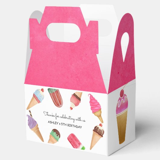 Ice Cream Pink Blue Brown Food Popsivor Box Bedankdoosjes (Geopend)