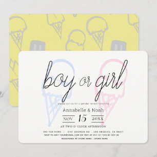 Ice Cream Pink & Blue Gender onthullen Kaart