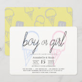 Ice Cream Pink & Blue Genderonthulling Kaart (Voorkant / Achterkant)