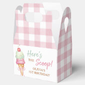 Ice Cream Pink Bow Gingham Birthday Party Bedankdoosjes (Geopend)