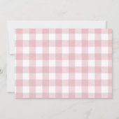 Ice Cream Pink Bow Gingham Verjaardagsfeest Foto Bedankkaart (Achterkant)