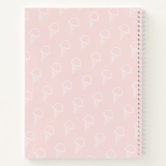 Ice Cream Pink Girl Baby shower Gastboek Notitieboek (Achterkant)