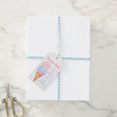 Ice Cream Pink Gold Pastel Birthday Hartelijk dank Cadeaulabel (Met Touw)