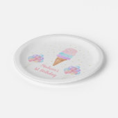 Ice Cream Pink Gold Pastel Birthday Papieren Bordje (Gekanteld)