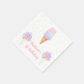 Ice Cream Pink Gold Pastel Birthday Servet (Hoek)