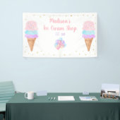 Ice Cream Pink Gold Pastel Birthday Spandoek (Beurs)