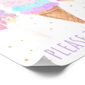 Ice Cream Pink Gold Pastel Birthday TreSign Poster (Hoek)