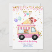 Ice Cream Pink Truck Sweet Time Birthday Kaart (Voorkant)