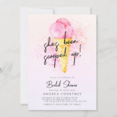 Ice cream Pink Ze’s been Scooped up vrijgezellenfe Kaart (Voorkant)