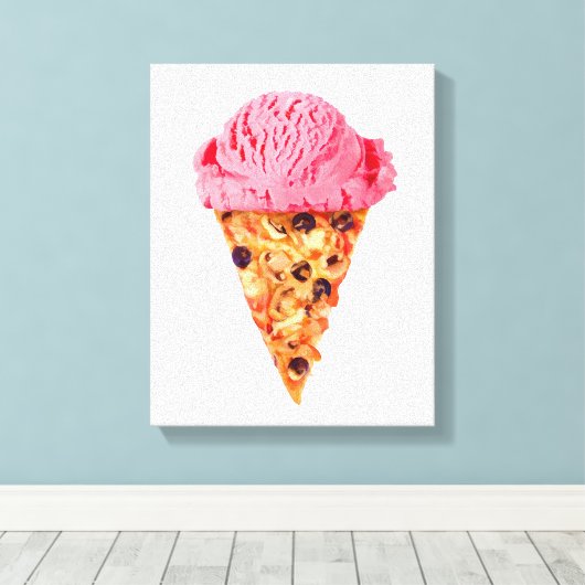 Ice Cream Pizza Canvas Afdruk (Insitu (Houten vloer))