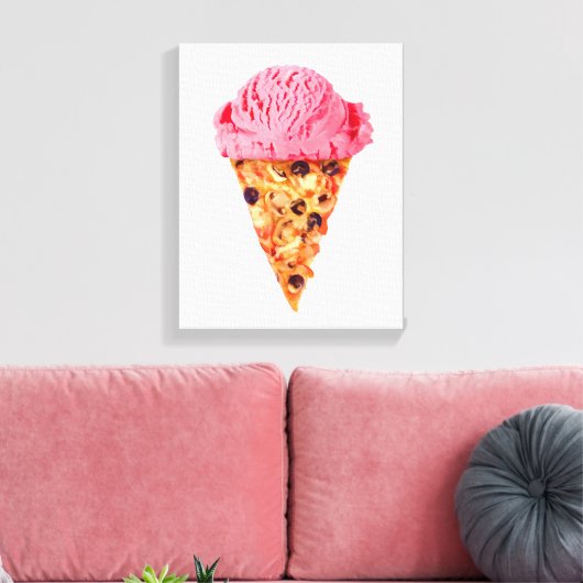 Ice Cream Pizza Canvas Afdruk (Insitu (Woonkamer))