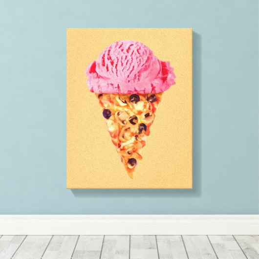 Ice Cream Pizza Canvas afdrukken (Insitu (Houten vloer))