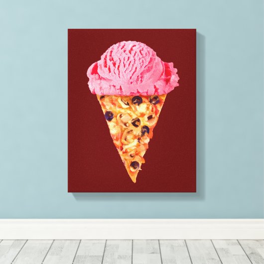 Ice Cream Pizza Canvas afdrukken (Insitu (Houten vloer))
