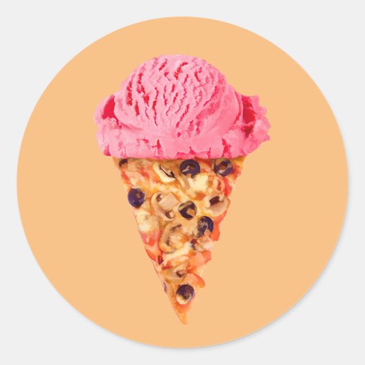 Ice Cream Pizza Classic Round Sticker (Voorkant)