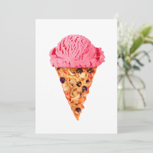 Ice Cream Pizza Flat Kaart (Staand voorkant)