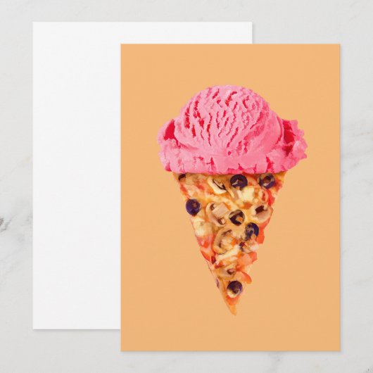 Ice Cream Pizza Flat Kaart (Voorkant / Achterkant)