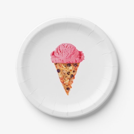 Ice Cream Pizza Papieren Bordje (Voorkant)