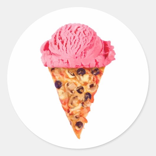 Ice Cream Pizza Ronde Sticker (Voorkant)
