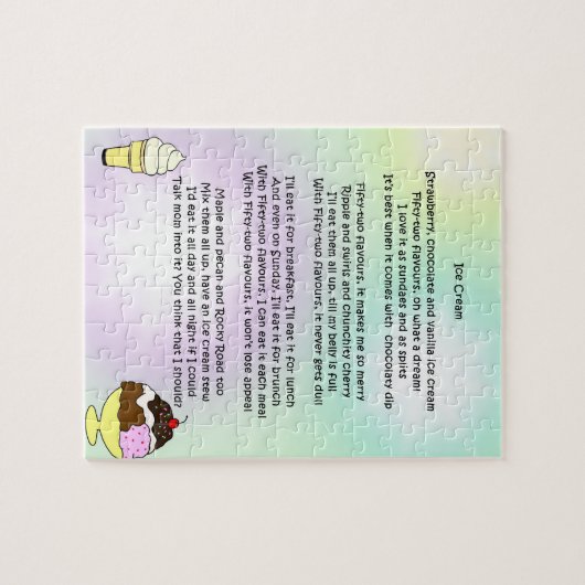 Ice Cream Poem Legpuzzel (Horizontaal)