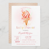 Ice cream Polka Dots Baby shower Kaart (Voorkant / Achterkant)