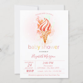 Ice cream Polka Dots Baby shower Kaart