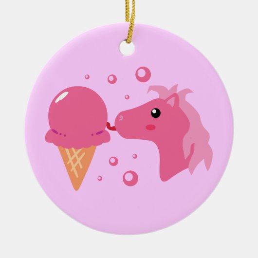 Ice Cream Pony Keramisch Ornament (Voorkant)