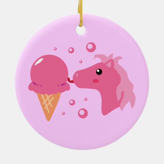 Ice Cream Pony Keramisch Ornament (Achterkant)