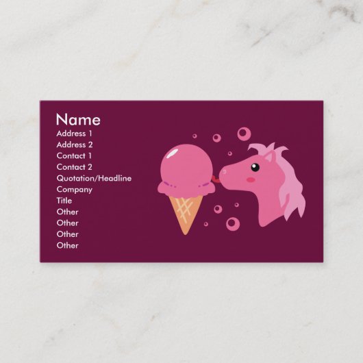 Ice Cream Pony Visitekaartjes (Voorkant)