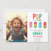 Ice Cream Pool Verjaardag Foto Pop op Over Kaart (Voorkant)