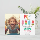 Ice Cream Pool Verjaardag Foto Pop op Over Kaart (Staand voorkant)