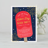 Ice Cream Pop Day Weekend Party Folie Uitnodiging (Staand Voorkant)