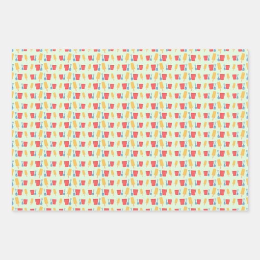 Ice Cream Pop en Sandcastle Bucket Shovel Pattern Inpakpapier Vel (Voorkant 2)