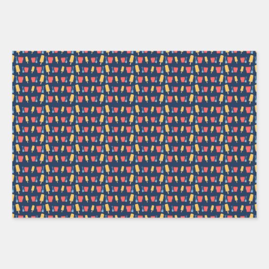Ice Cream Pop en Sandcastle Bucket Shovel Pattern Inpakpapier Vel (Voorkant 3)