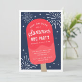 Ice Cream Pop Summer BBQ Party Kaart (Staand voorkant)