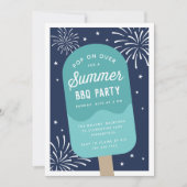 Ice Cream Pop Summer BBQ Party Kaart (Voorkant)
