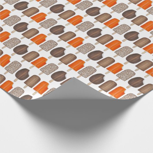 Ice Cream Poppen Bars Popsicle Creamsicle Fudge Cadeaupapier (Hoek)