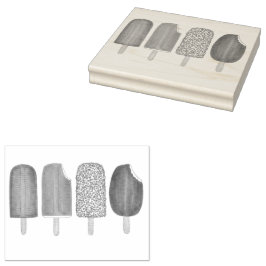 Ice Cream Poppen Bars Popsicle Creamsicle Fudge Rubberstempel