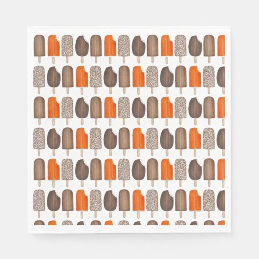 Ice Cream Poppen Bars Popsicle Creamsicle Fudge Servet (Voorkant)
